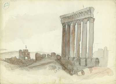 Temple of Jupiter, Baalbeck by Claude Conder